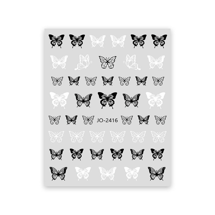 Black & White Butterfly Nail Sticker