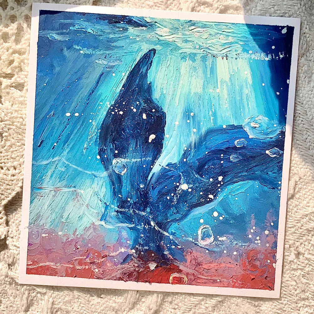 Love and Deepspace Hand-drawn Oil Painting 15cm (Includes Frame)