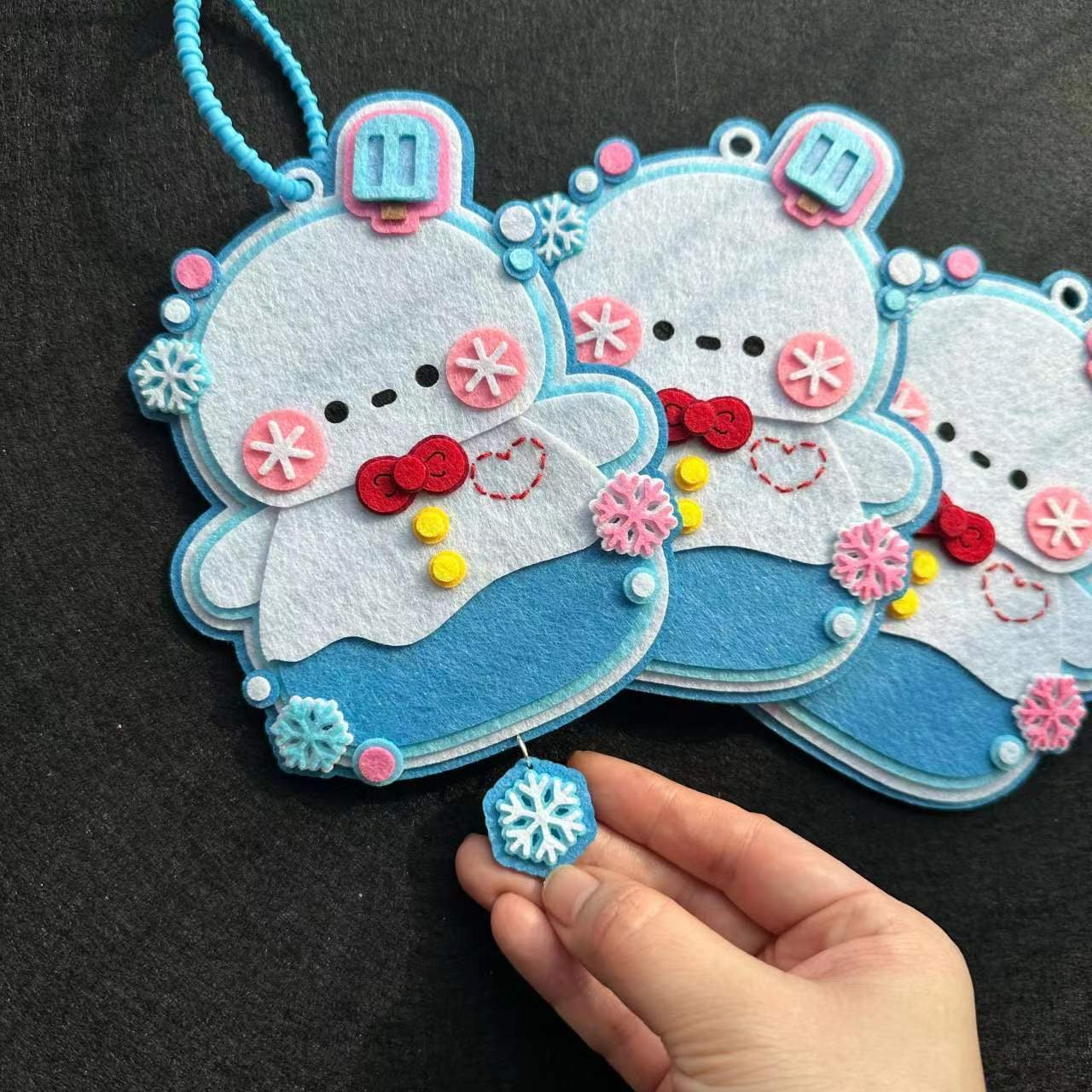 Zayne Snowman Handmade Felt Keychain