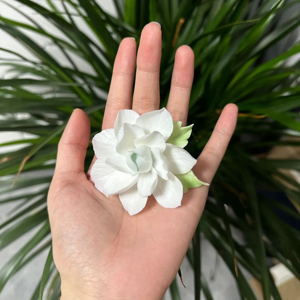 Jasmine Flower Dehua White Porcelain Aroma Stone