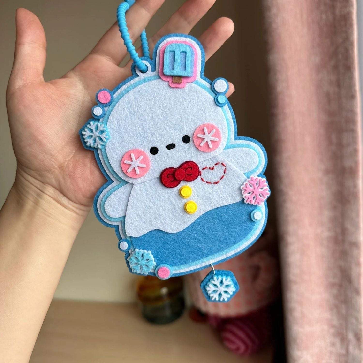 Zayne Snowman Handmade Felt Keychain