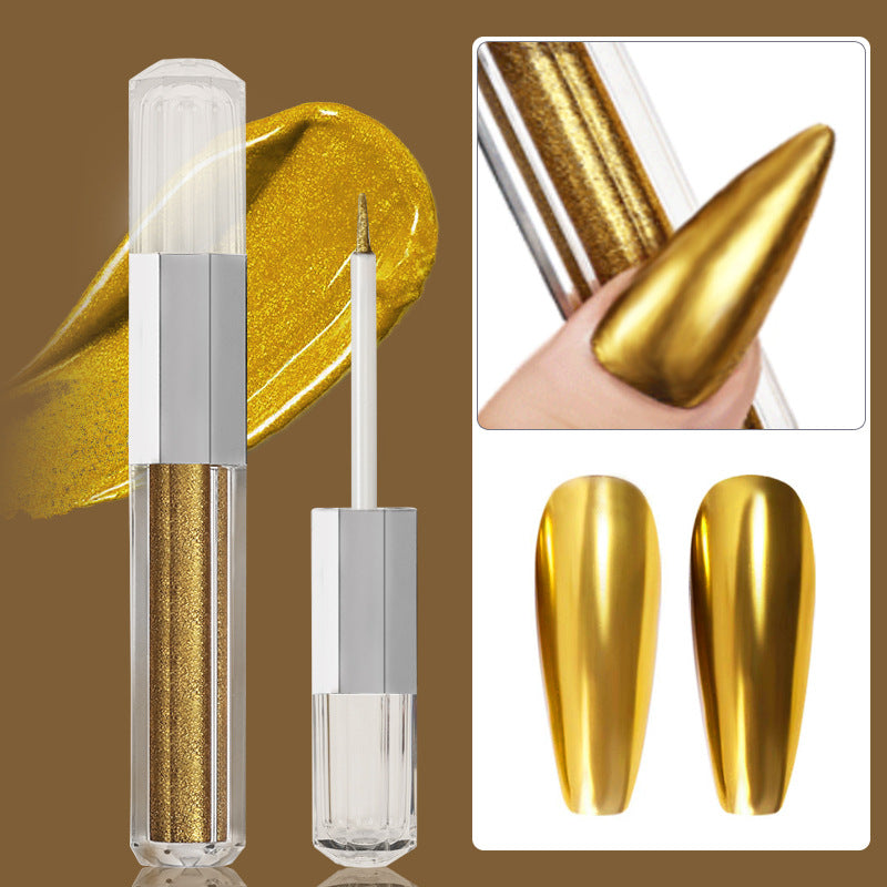 Flow Future 3D Metallic Liquid Chrome Nail Polish-Gold