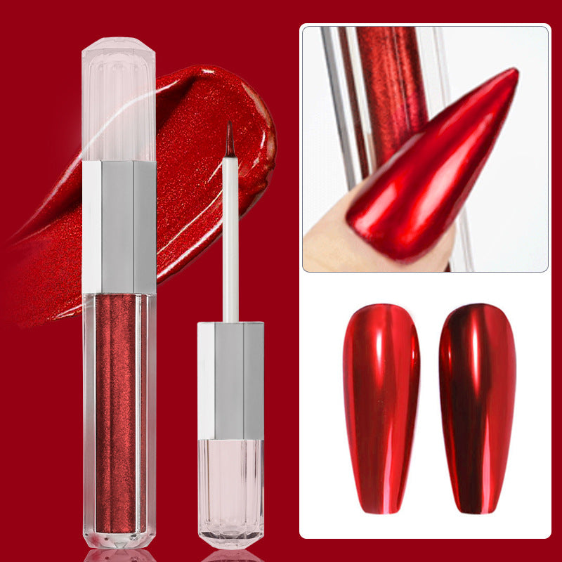 3D Metallic Liquid Chrome Nail Polish-Red